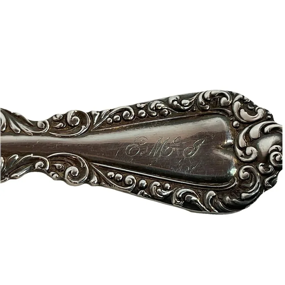 Rogers Solid Shell Casserole Spoon Plymouth Silverplate 8 5/8” c1897 Monogram